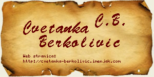 Cvetanka Berkolivić vizit kartica